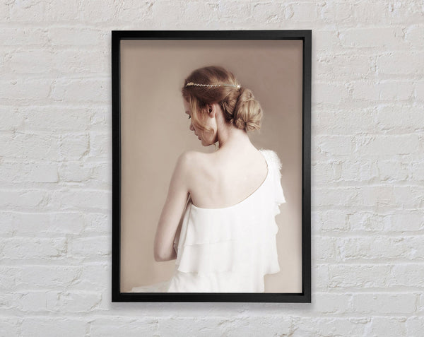 Woman In White Framed Print