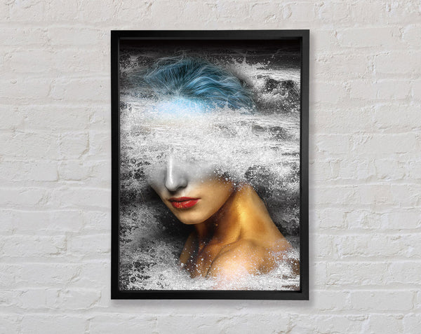 Womans Face In The Sea Framed Print