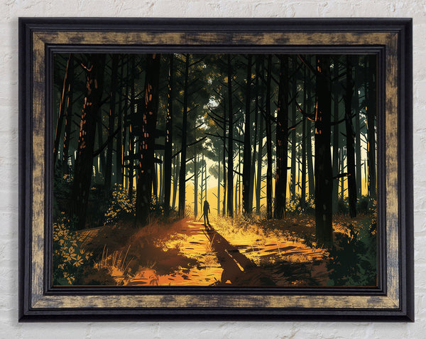 Wondering Man In The Woods Framed Print