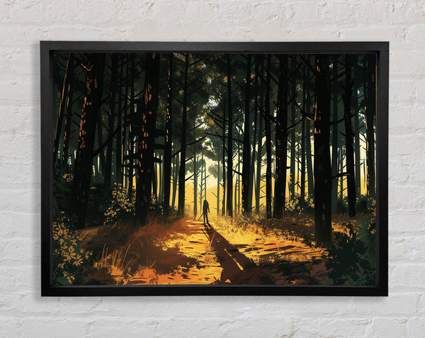 Wondering Man In The Woods Framed Print