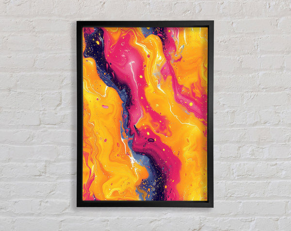 Yellow And Pink Flow Framed Print