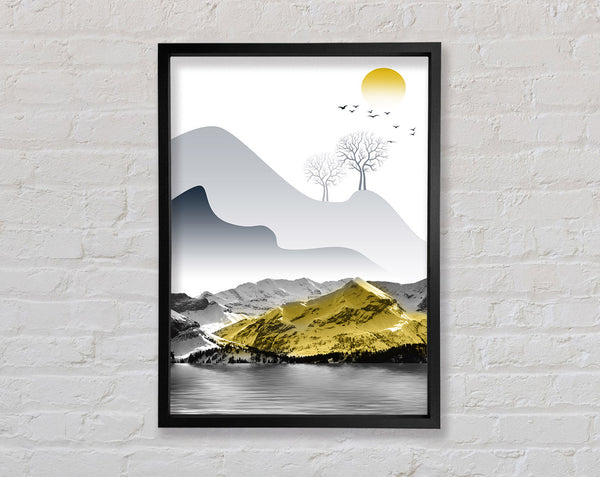 Yellow Mountain Lake Framed Print