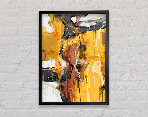 Yellow Paint Splash Framed Print