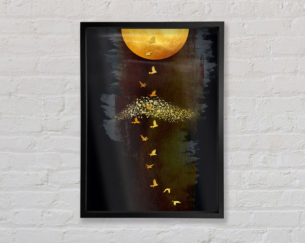 Yellow Sun Bird Flight Framed Print