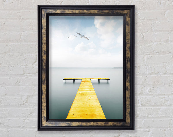 Yellow Walk Way Over A Lake