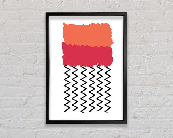 Zig Zags With Colour Framed Print