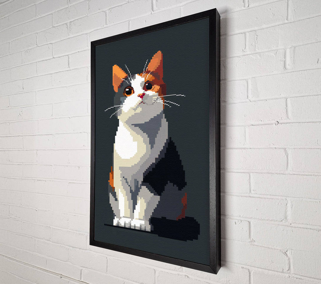  A Canvas Print of A Pixel Purr-Trait Canvas Art