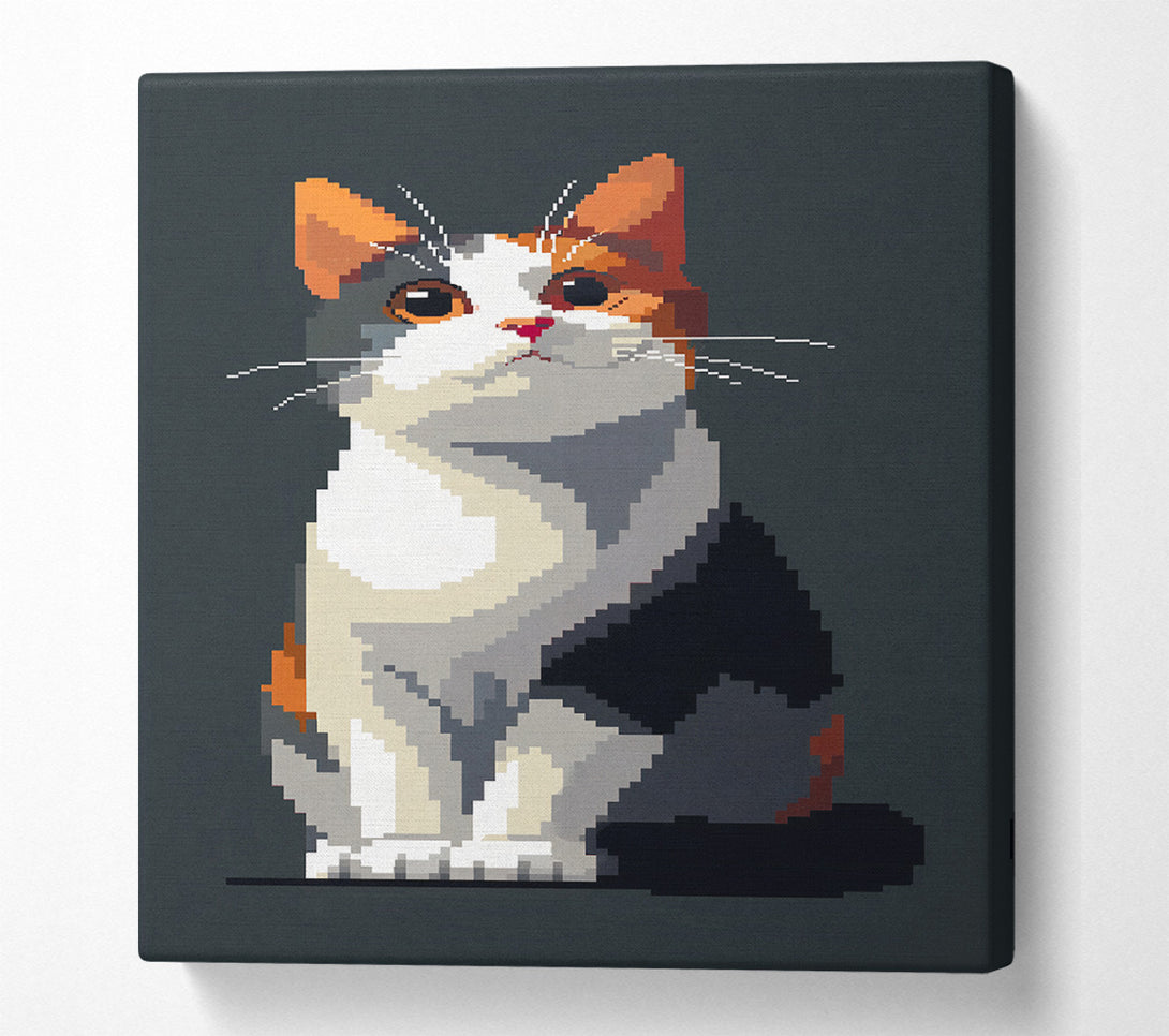  A Canvas Print of A Pixel Purr-Trait Canvas Art