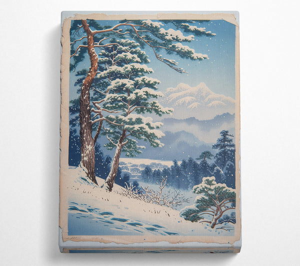  A Canvas Print of Snow-Covered Trees And Mountains Canvas Wall Art