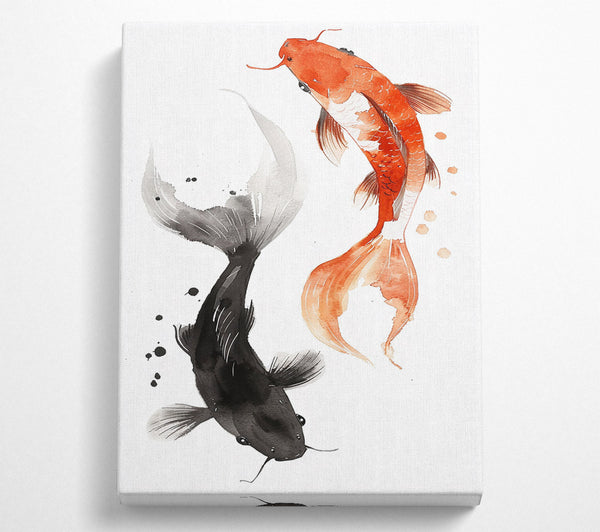  A Canvas Print of Yin And Yang Koi Canvas Art