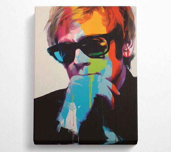  A Canvas Print of Andy Warhol In Blue Canvas Wall Art