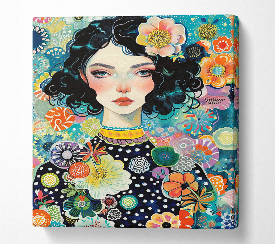  A Canvas Print of A Girl In A Garden. Canvas Print