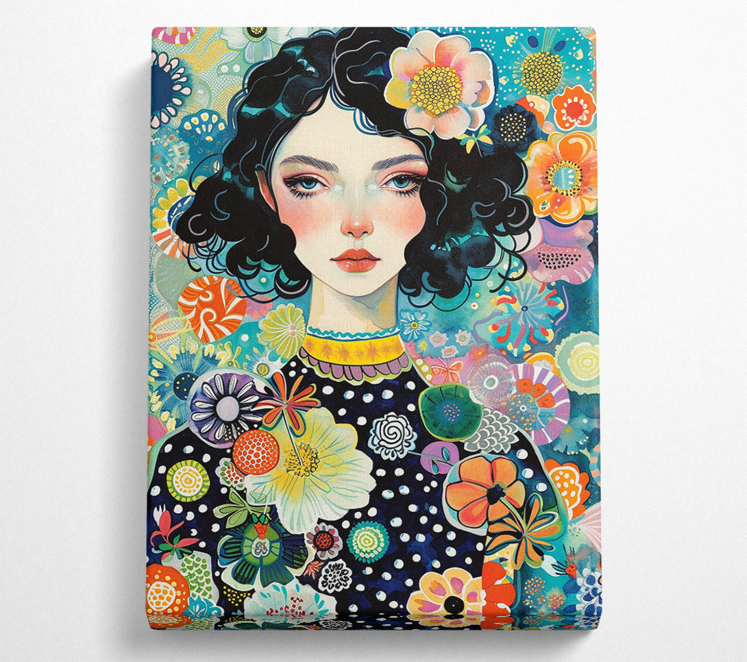  A Canvas Print of A Girl In A Garden. Canvas Print