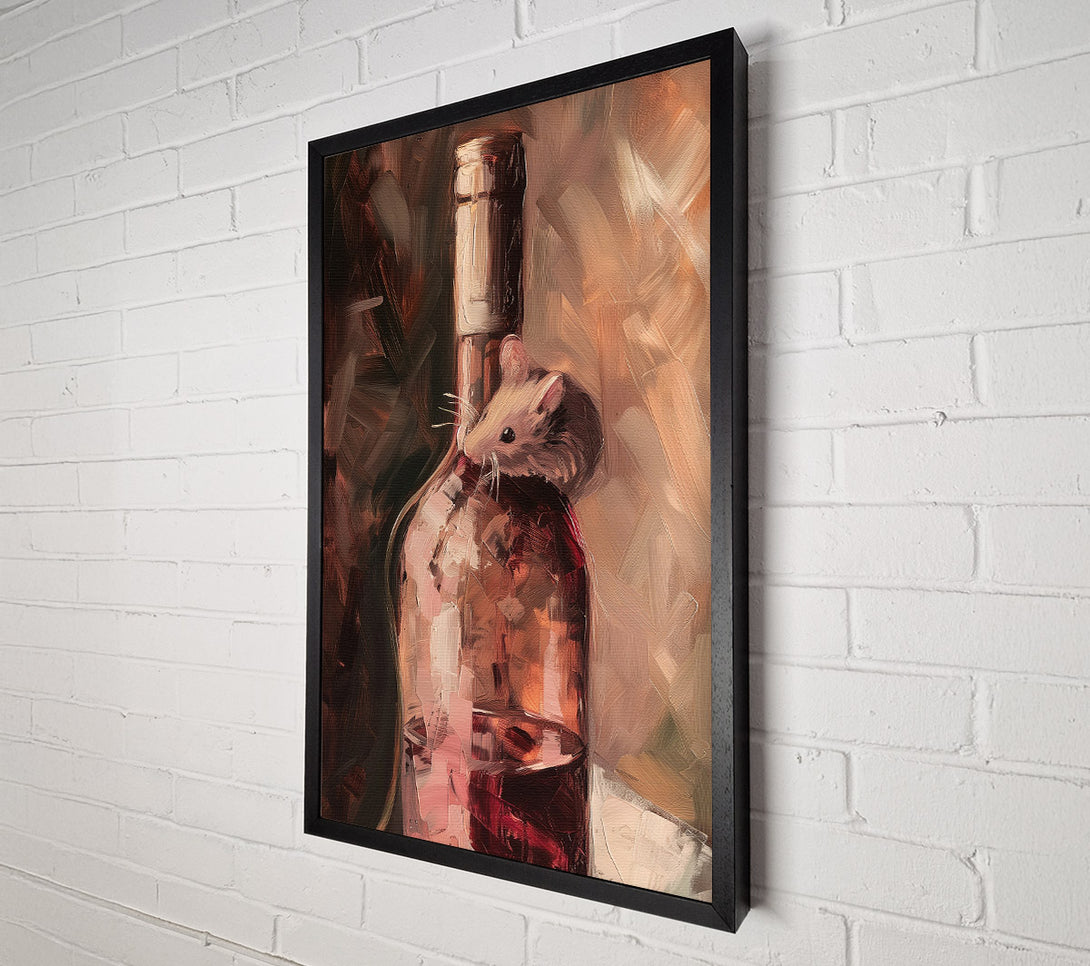  A Canvas Print of A Mouse And A Bottle Canvas Print