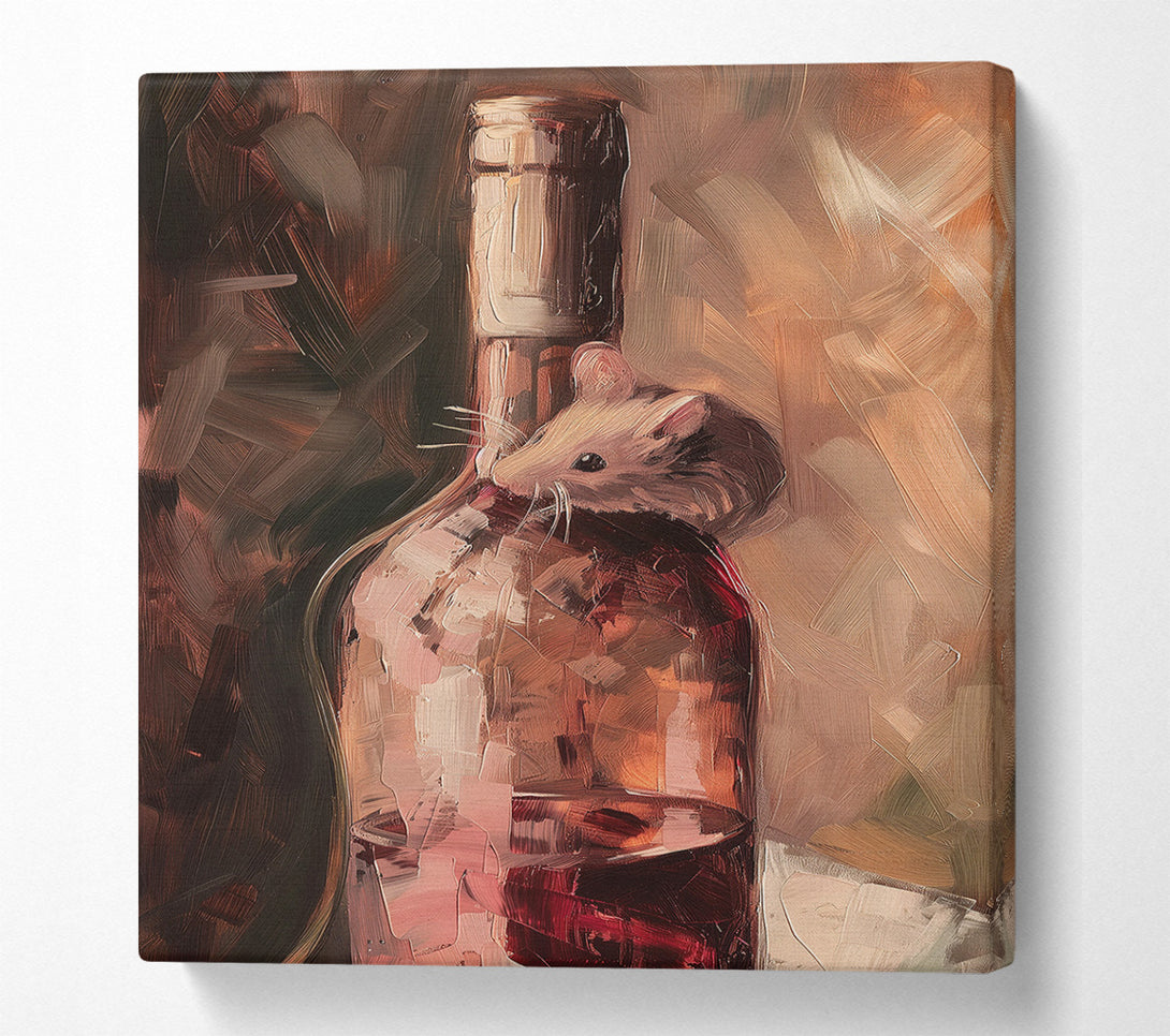  A Canvas Print of A Mouse And A Bottle Canvas Print