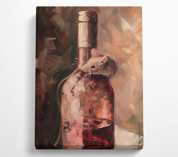  A Canvas Print of A Mouse And A Bottle Canvas Print