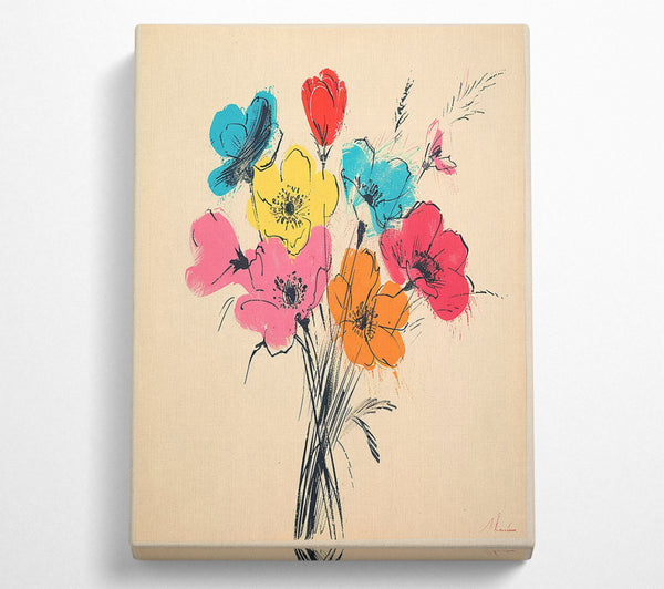  A Canvas Print of Andy Warhol Flowers Canvas Art