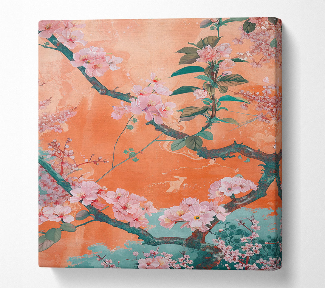  A Canvas Print of Peachy Blossoms Canvas Print