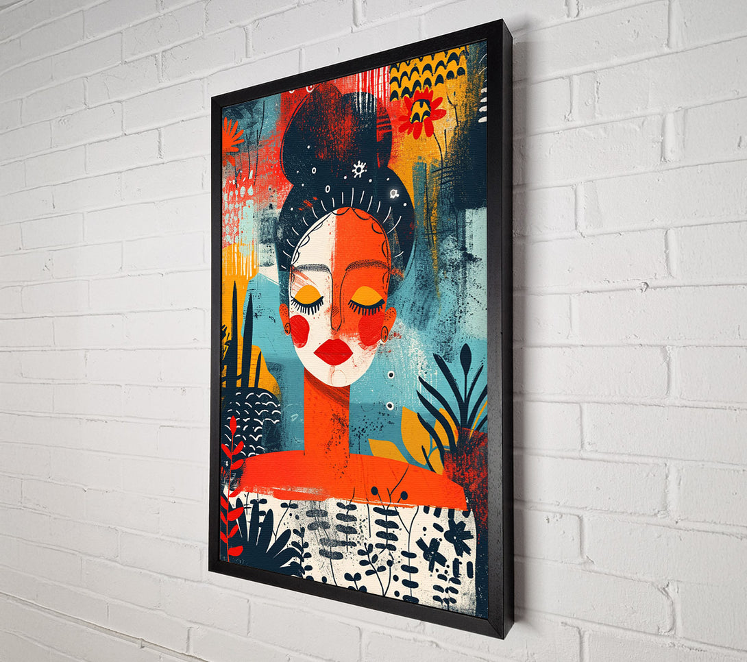  A Canvas Print of The Girl With The Red Scarf Canvas Print