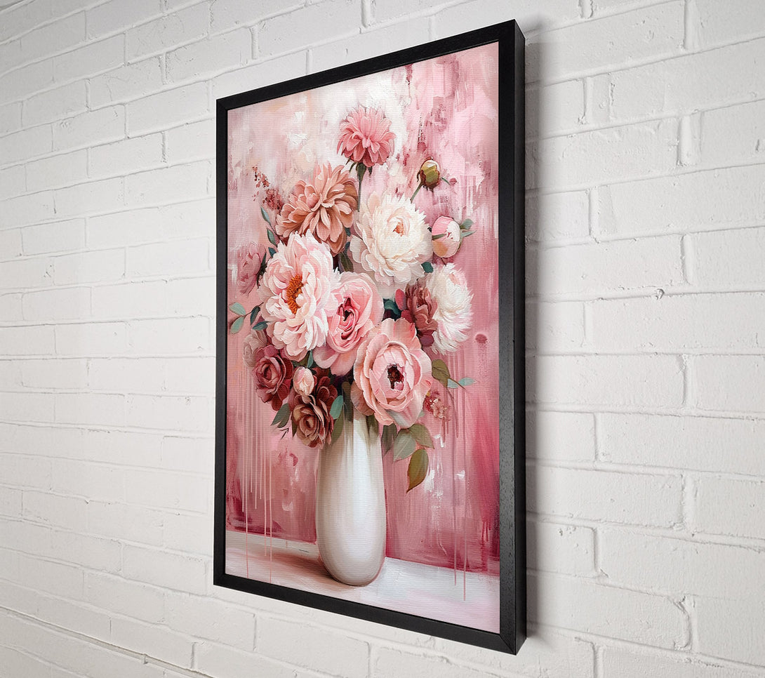  A Canvas Print of Pink Peonies And Roses Canvas Print