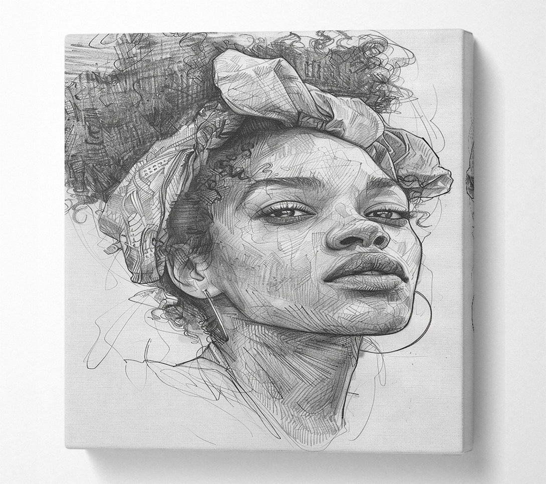  A Canvas Print of Afro Girl Canvas Art