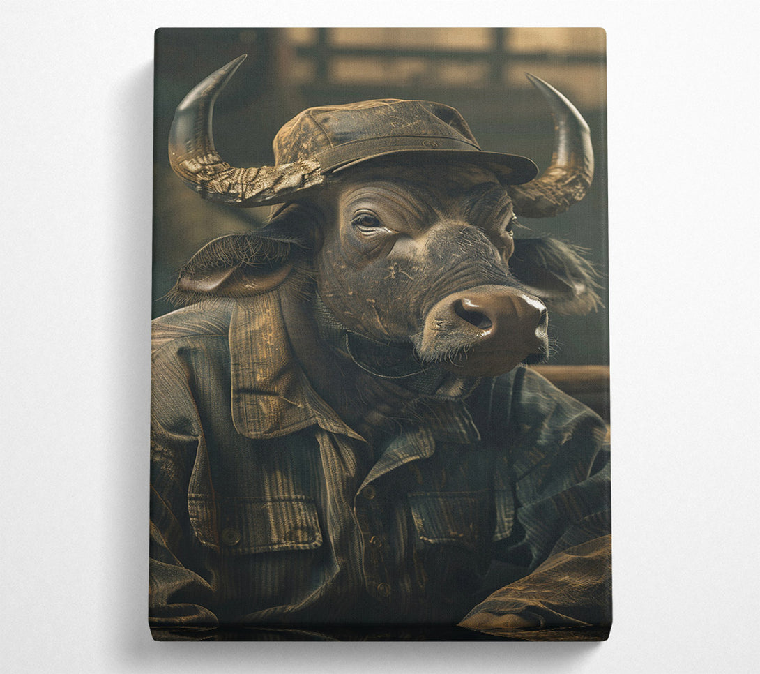  A Canvas Print of The Buffalo Farmer Canvas Print