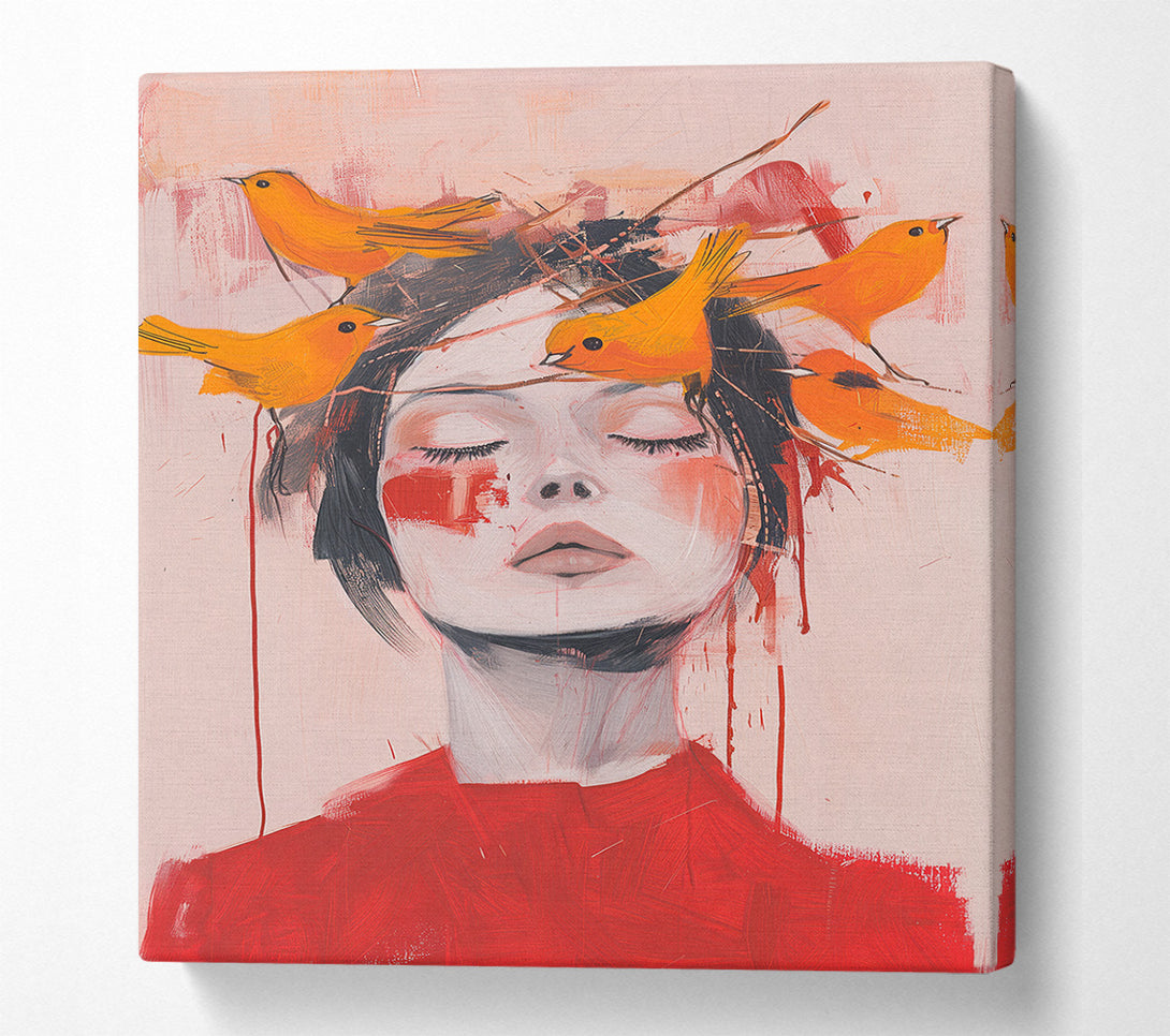  A Canvas Print of A Mind Full Of Birds Canvas Art