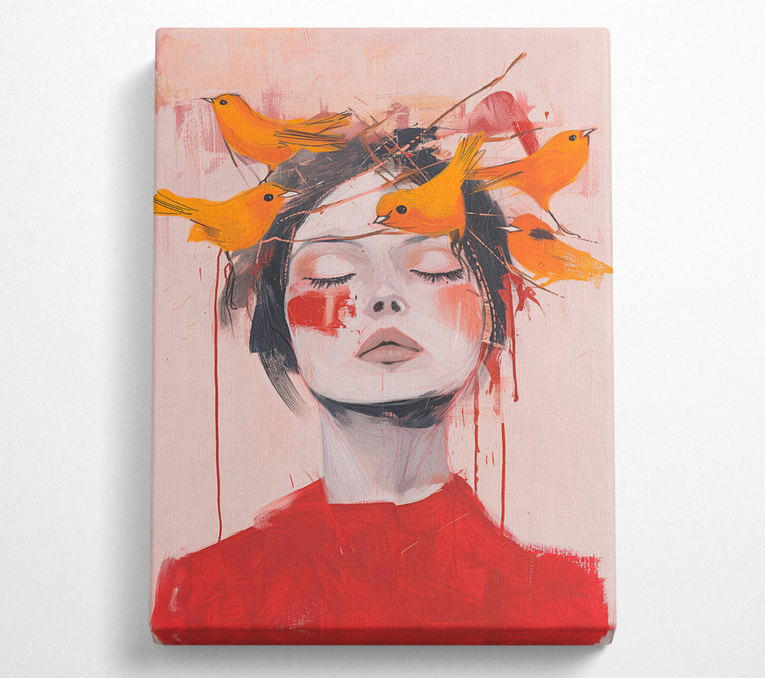  A Canvas Print of A Mind Full Of Birds Canvas Art