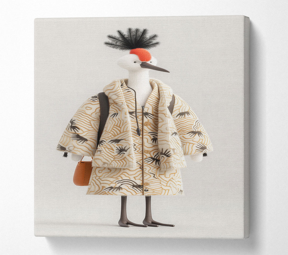  A Canvas Print of Cranes In Kimono Canvas Wall Art