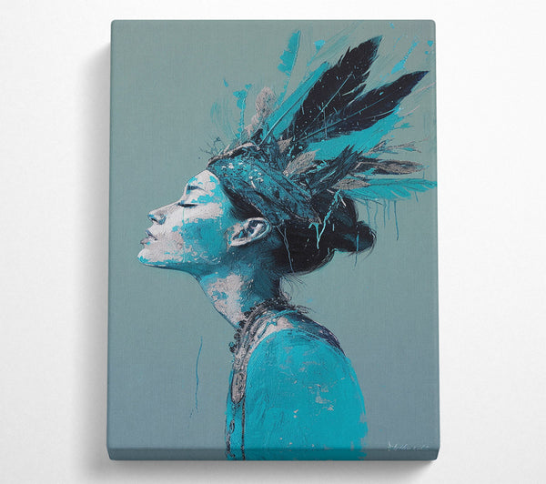  A Canvas Print of Teal Tribal Queen Canvas Art
