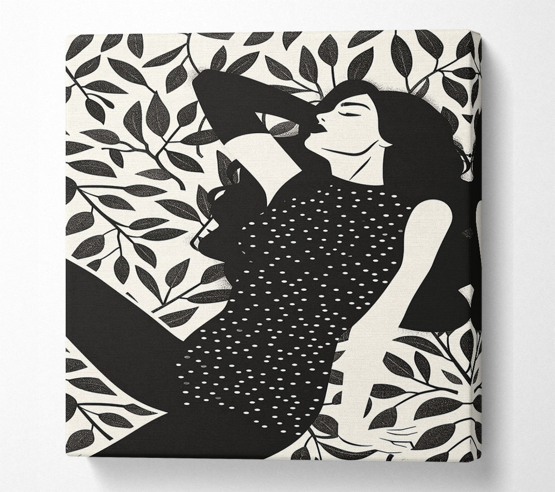  A Canvas Print of A Woman Amidst The Leaves Canvas Art