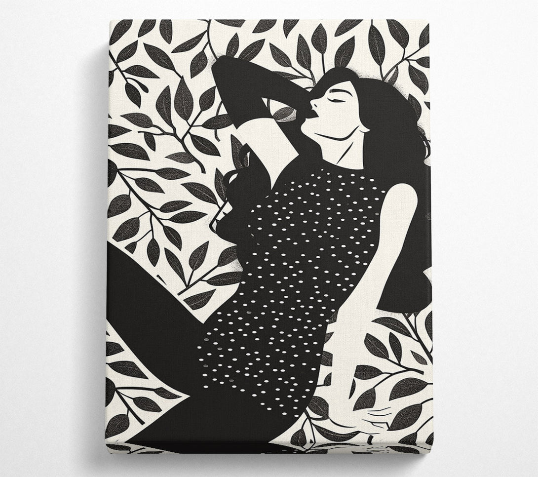  A Canvas Print of A Woman Amidst The Leaves Canvas Art