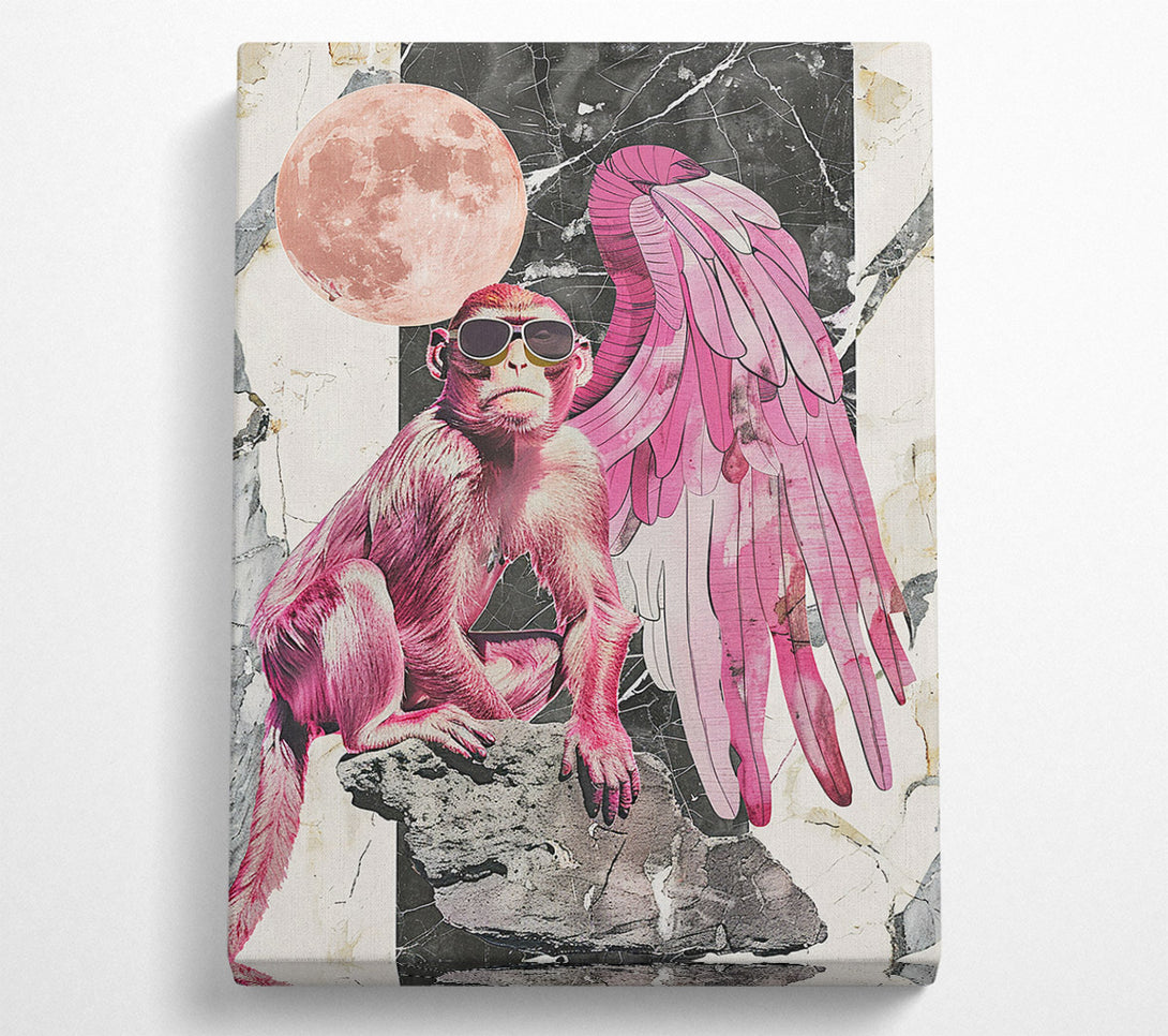  A Canvas Print of The Pink Monkey Canvas Art