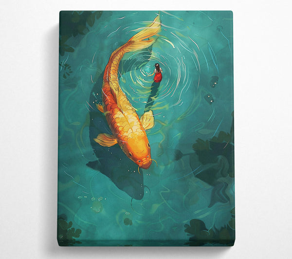  A Canvas Print of The Girl And The Koi Canvas Wall Art