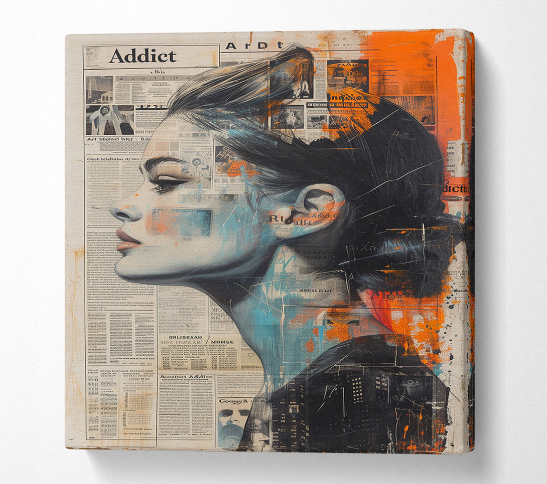  A Canvas Print of The Newsprint Siren Canvas Print