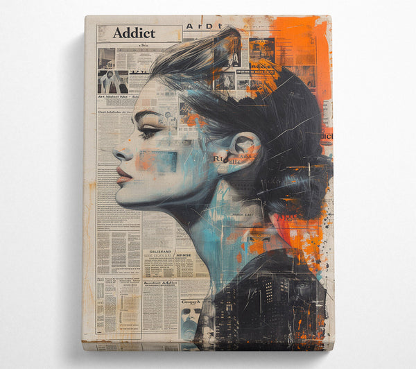  A Canvas Print of The Newsprint Siren Canvas Print