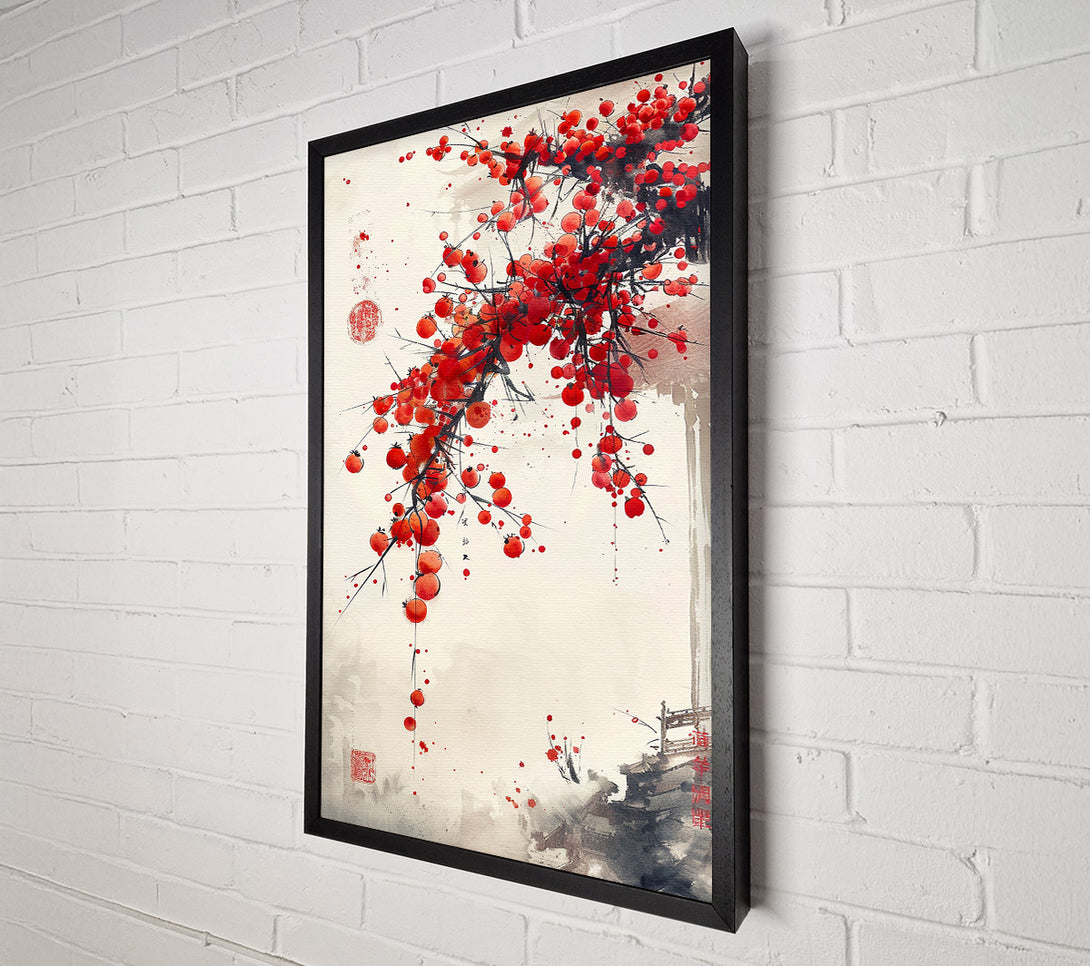  A Canvas Print of Red Blossoms Canvas Wall Art