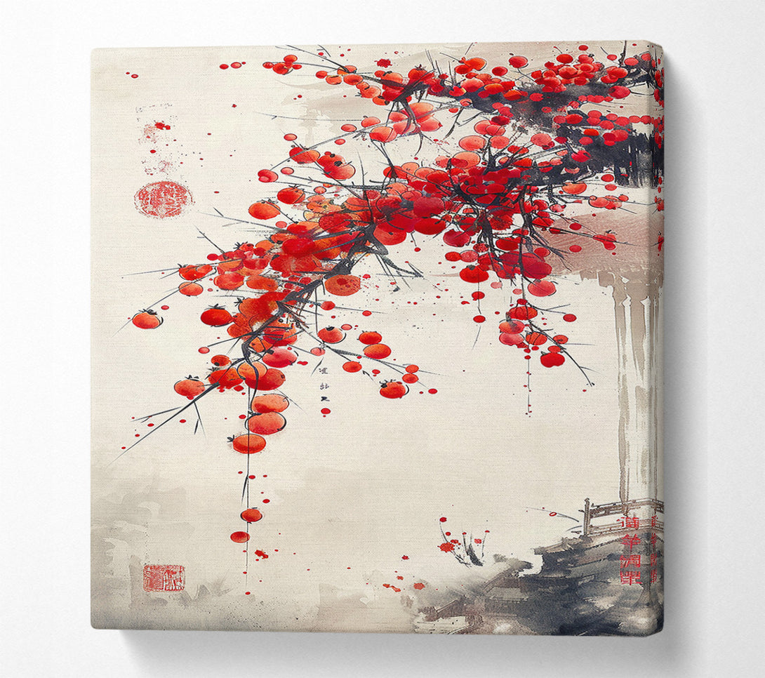  A Canvas Print of Red Blossoms Canvas Wall Art