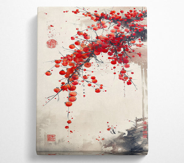  A Canvas Print of Red Blossoms Canvas Wall Art