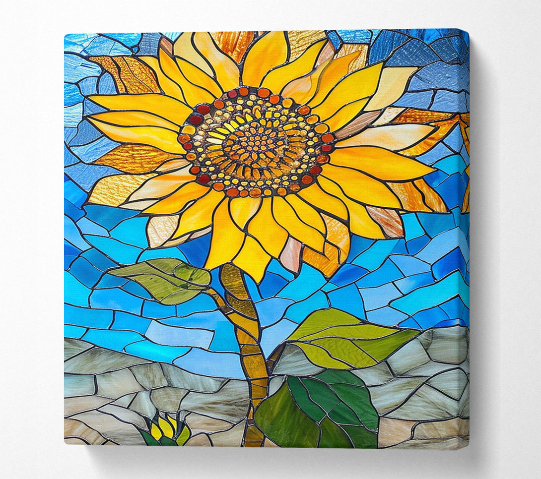 Vibrant Sunflower Mosaic Canvas - Artistic Wall Decor – Wallart-Direct vibrant-sunflower-mosaic-canvas-artistic-wall-decor-wallart-direct