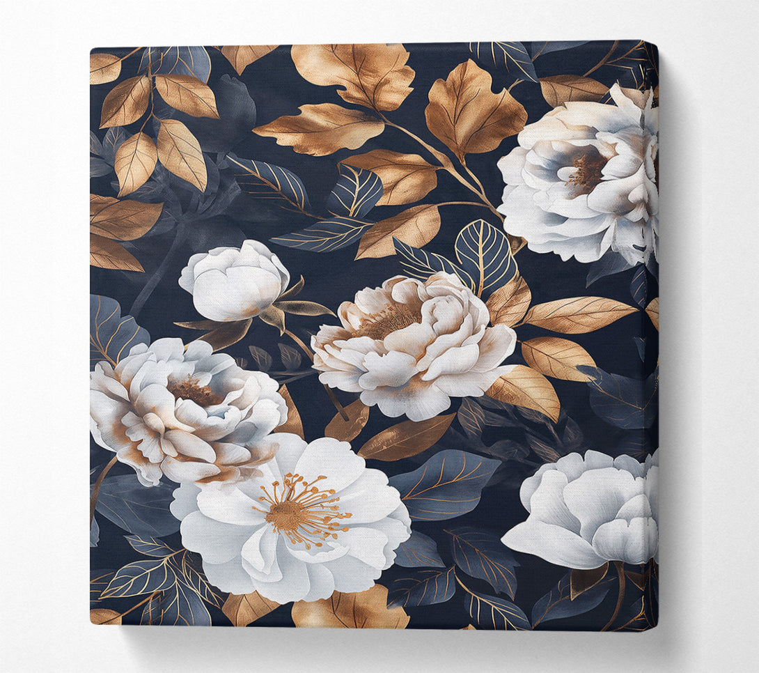  A Canvas Print of Golden Floral Dreams Canvas Print