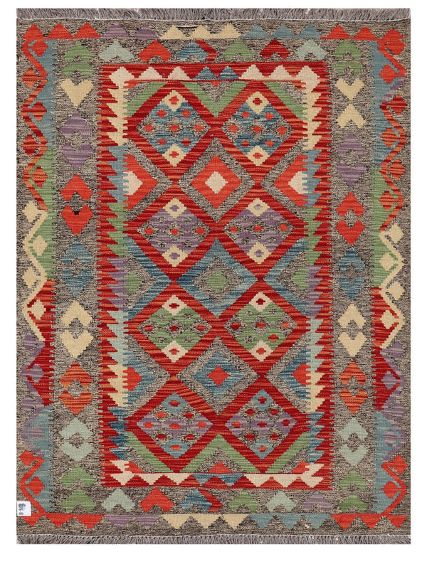 Maimana Afghanistan Kilim Rug - 136 x100 cm