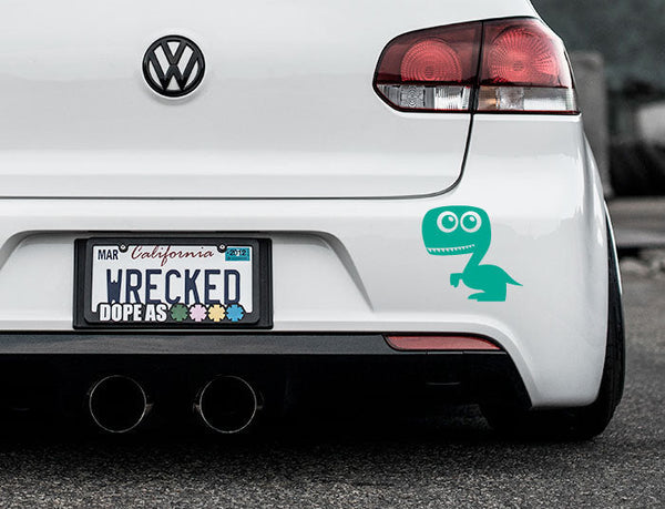 Adorable Dinosaur Bumper Car Sticker