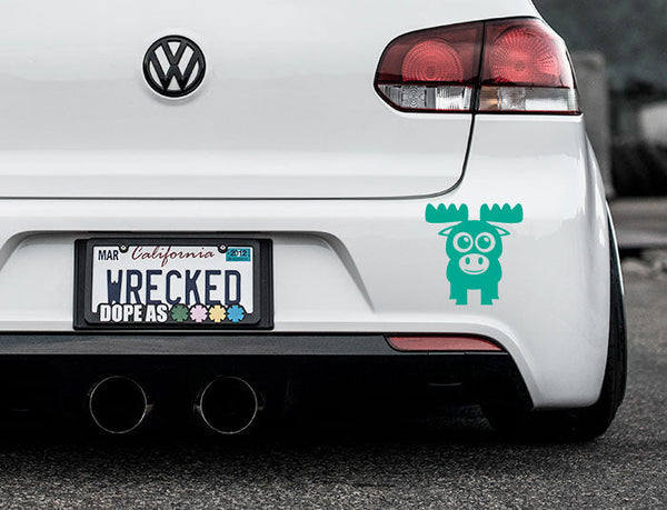 Adorable Moose Bumper Car Sticker