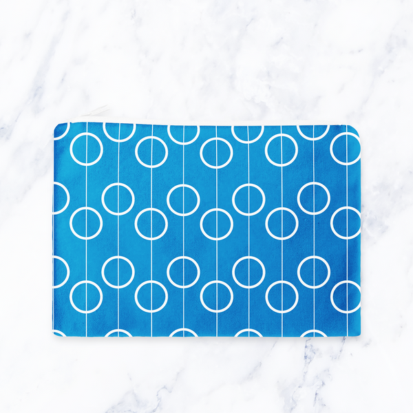 Blue Geometric Retro Make Up bag