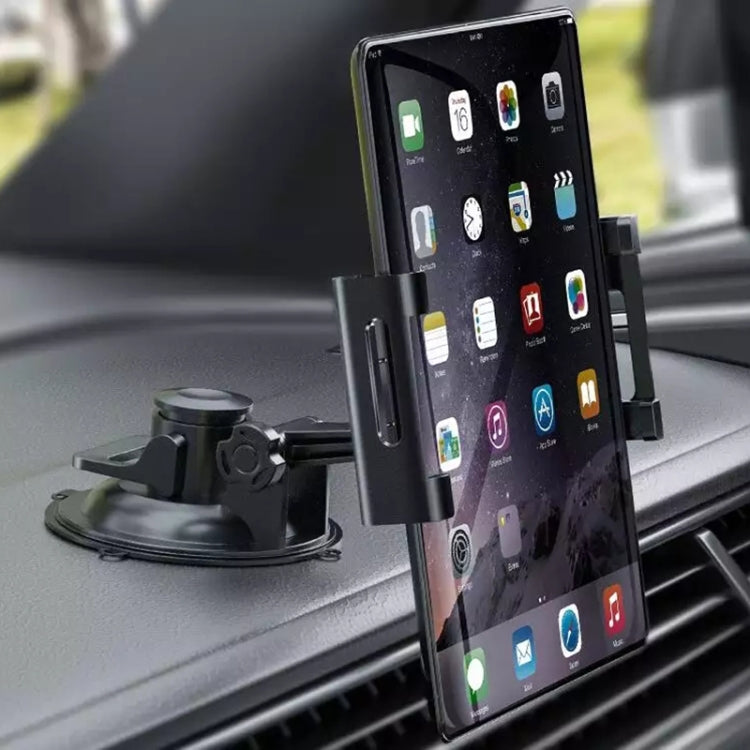 Car Dashboard Tablet Holder PVC Suction Cup Windshield Bracket + Tray, PVC Suction Cup + Tray