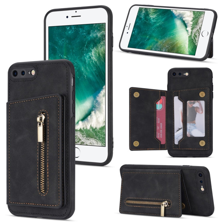 Zipper Card Holder Phone Case, For iPhone SE 2022 / 2020 / 8 / 7, For iPhone 8 Plus / 7 Plus, For iPhone 12 Pro, For iPhone 12 mini