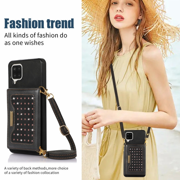 Three-fold RFID Leather Phone Case with Lanyard, For Samsung Galaxy A12, For Samsung Galaxy A13 4G/A13 5G, For Samsung Galaxy A51 4G, For Samsung Galaxy A53 5G, For Samsung Galaxy A52 5G/A52s 5G