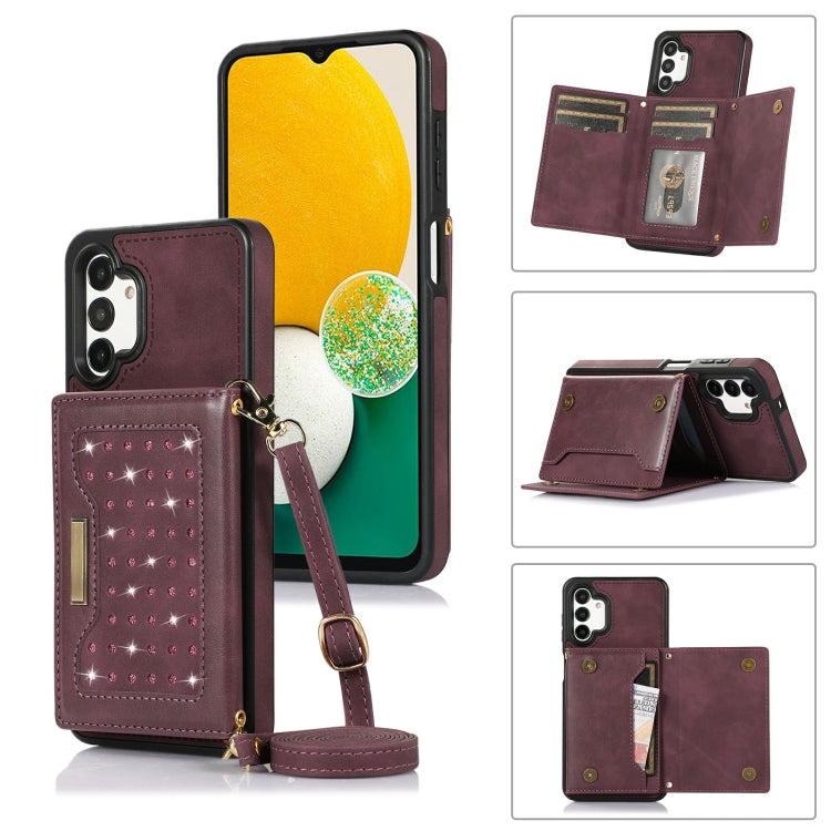 Three-fold RFID Leather Phone Case with Lanyard, For Samsung Galaxy A12, For Samsung Galaxy A13 4G/A13 5G, For Samsung Galaxy A51 4G, For Samsung Galaxy A53 5G, For Samsung Galaxy A52 5G/A52s 5G