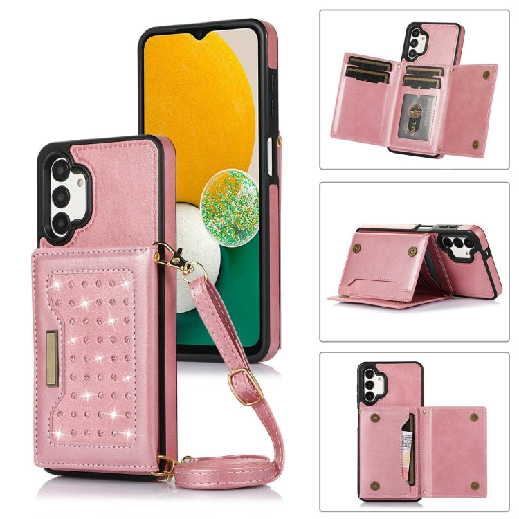 Three-fold RFID Leather Phone Case with Lanyard, For Samsung Galaxy A12, For Samsung Galaxy A13 4G/A13 5G, For Samsung Galaxy A51 4G, For Samsung Galaxy A53 5G, For Samsung Galaxy A52 5G/A52s 5G